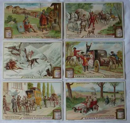 Liebigbilder Serie Nr. 610 Strassenbilder verschiedener Zeit 1904 (6/132316)