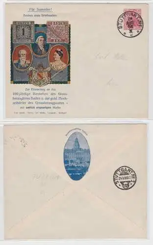 96152 Ganzsachenbrief PU27/D1/02 Badens erste Briefmarken 1906