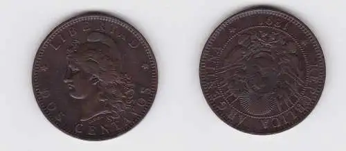 2 Centavos Kupfer Münze Argentinien 1891 (131484)