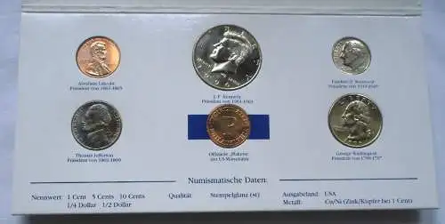 Kursmüntzsatz USA 1996 mit 5 Münzen und einer Medaille (113201)