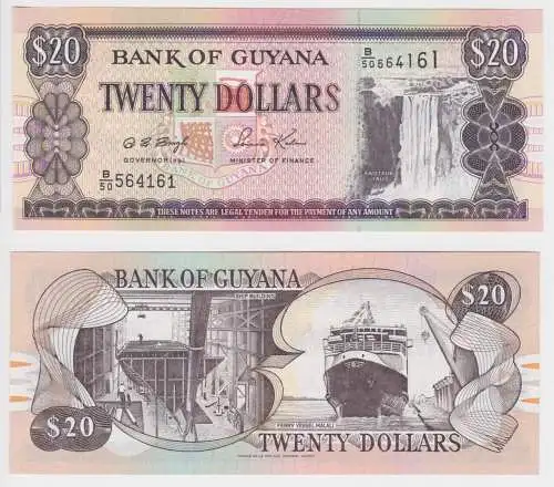 20 Dollar Banknote Bank of Guyana 1996 Pick 30b Kassenfrisch UNC(150075)