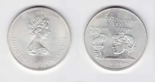 5 Dollar Silber Münze Canada Kanada Olympiade Montreal Indianer 1974 (124590)