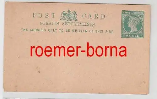 73926 seltene Ganzsachen Postkarte Straits Settlements 1 Cent Grün um 1900