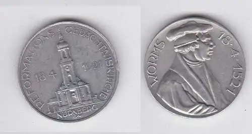 Seltene Aluminium Medaille Reformations Gedächtniskirche Nürnberg 1921 (131713)