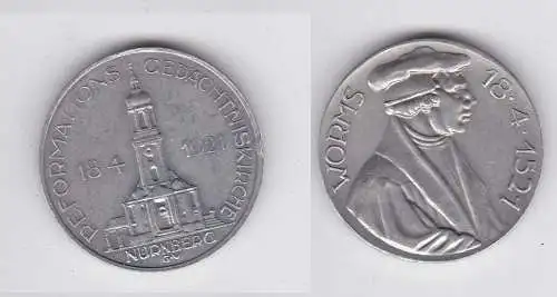 seltene Aluminium Medaille Reformations Gedächtniskirche Nürnberg 1921 (131713)