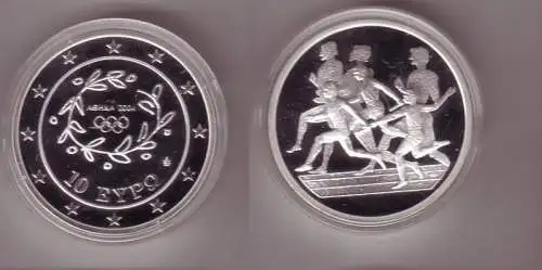 10 Euro Silber Münze Griechenland Olympiade Staffellauf 2004 PP (103262)