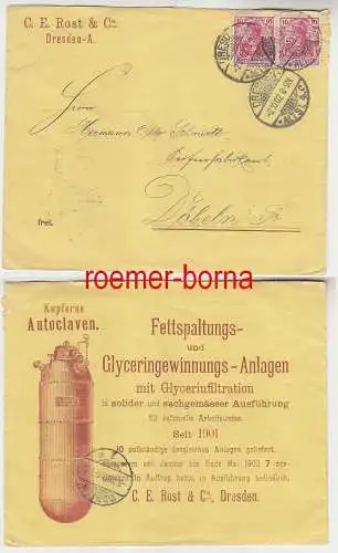 75515 Reklame Brief Firma C.E.Rost & Co. Dresden kupferne Autoclaven 1902