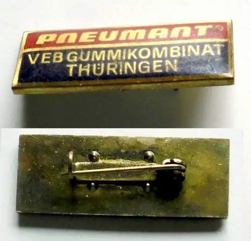Seltenes DDR Abzeichen Pneumant VEB Gummikombinat Thüringen (132087)