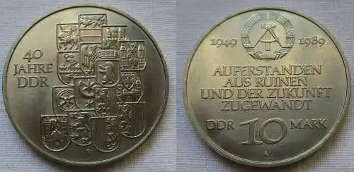 DDR Gedenk Münze 10 Mark 40.Jahrestag der DDR 1989 (118891)