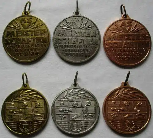 3x DDR Medaillen ASV Meisterschaften Sportorganisation Volksmarine (101697)