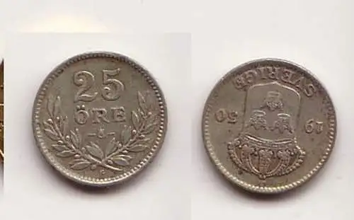 25 Öre Silber Münze Schweden 1930 (114642)