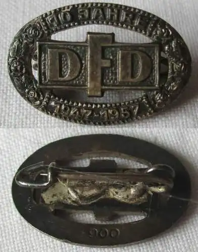 DDR Erinnerungsabzeichen "10 Jahre DFD" 1947-1957 900er Silber (132985)