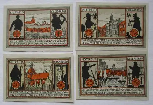 4 Banknoten Notgeld Stadt Oldenburg in Holstein o.D. (1921) (114139)