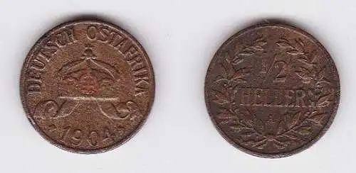 1/2 Heller Kupfer Münze Deutsch Ostafrika 1904 A (123055)