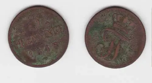 3 Pfennig Kupfer Münze Mecklenburg Schwerin 1846 f.ss (150993)