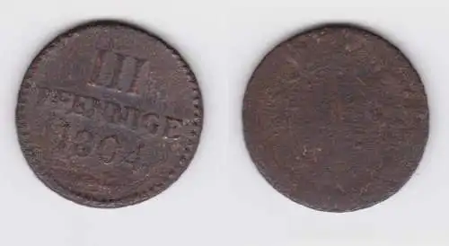 3 Pfennige Bronze Münze Sachsen 1800 C s (151329)