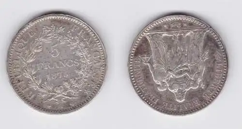 5 Franc Silber Münze Frankreich 1875 A f.vz (151594)