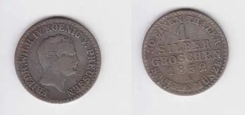 1 Silbergroschen Münze Preussen Wilhelm IV. 1852 A f.ss (150177)