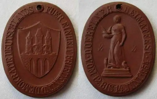 DDR Porzellan Medaille Döbelner Heimatfest 12.-14.06.1954 (149720)