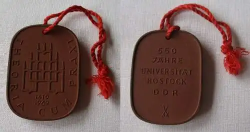 DDR Medaille Meissner Porzellan 550 Jahre Universität Rostock 1419-1969 (149457)
