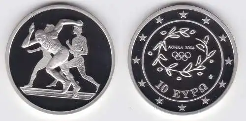 10 Euro Silber Münze Griechenland Olympiade Laufen 2004 PP (154972)