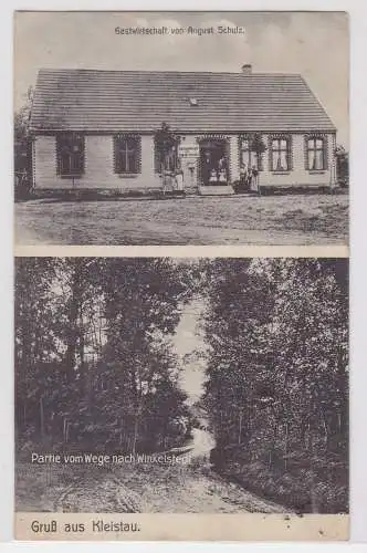 96823 Ak Gruß aus Kleistau Gastwirtschaft von August Schulz 1918