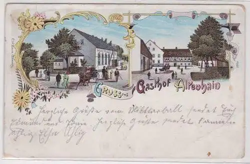 99660 Ak Lithographie Gruß aus Gasthof Altenhain 1907
