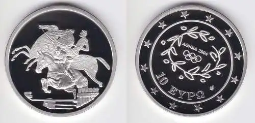 10 Euro Silber Münze Griechenland Olympiade Reiten 2004 PP (156072)