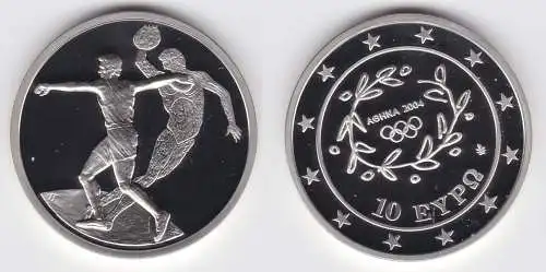 10 Euro Silber Münze Griechenland Olympiade Diskuswurf 2004 PP (153217)