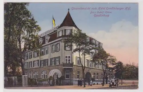 75384 Ak Quedlinburg Gesamtansicht vom Hotel Quedlinburger Hof 1915