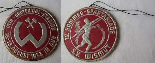 Seltenes DDR Papp Abzeichen Sommer Spartakiade SV Wismut Aue 1953 (105300)