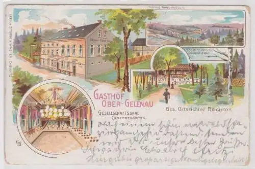 99784 Ak Lithographie Gasthof Ober-Gelenau 1906