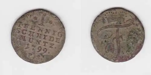 1 Pfennig Kupfer Münze Waldeck Friedrich 1763-1812, 1799 f.ss (144709)