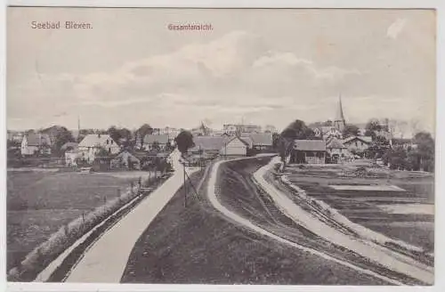 39152 Feldpost Ak Seebad Blexen - Gesamtansicht mit Kirche und Damm 1916