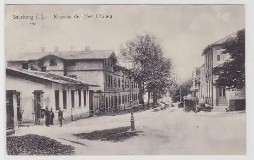 06970 Ak Saarburg Lothringen - Kaserne der 15er Ulanen, Saarburger Bier 1913