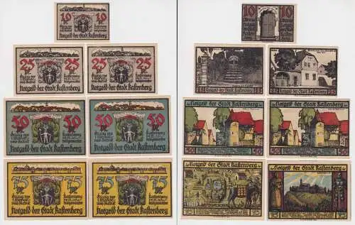 7 Banknoten Notgeld Stadt Rastenberg in Thüringen 1.9.1921 (148969)