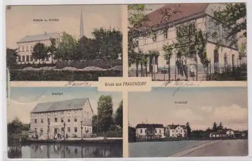 900162 Mehrbild Ak Gruß aus Frauendorf Gasthof, Schule, Bahnhof usw. 1911