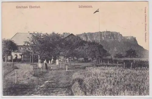 900711 Ak Lilienstein und Gasthaus Ebenheit 1907