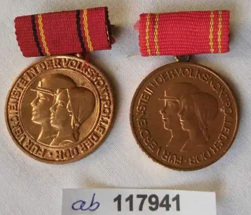 2 x verschiedene DDR Medaillen für Verdienste in der Volkskontrolle (117941)