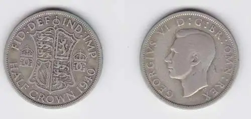 1/2 Crown Silber Münze Großbritannien 1942 (139541)