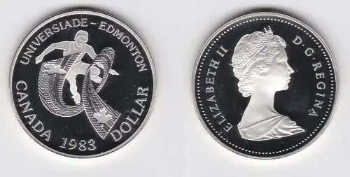 1 Dollar Silbermünze Kanada 12.Studentensportspiele Edmonton 1983 (133963)