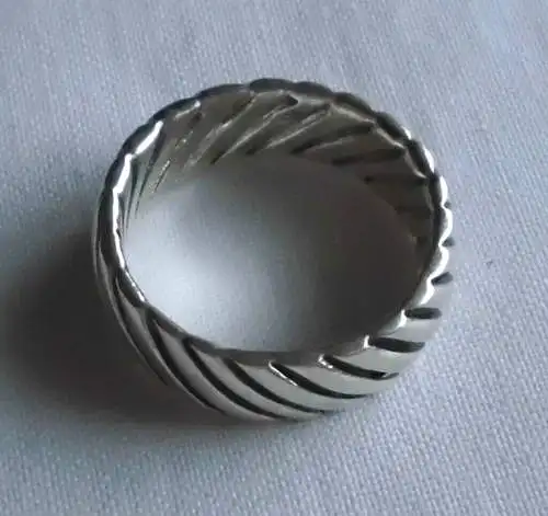 Moderner Damenring 925er Silber Muster Wellenstreifen (117765)