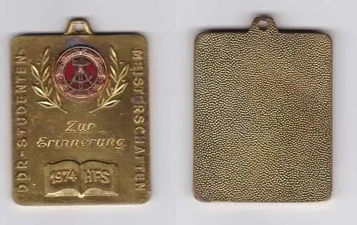 DDR Plakette HFS DDR Studentenmeisterschaften 1974 Stufe Gold (123031)
