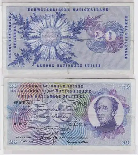 20 Franken Banknote Schweiz 24.01.1972 (122334)