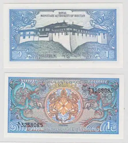 1 Ngultrum Banknote Bhutan (1981) Pick 5 bankfrisch UNC (138040)