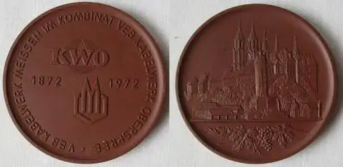 DDR Medaille Meissner Porzellan VEB Kabelwerk Oberspree 1872-1972 (145024)