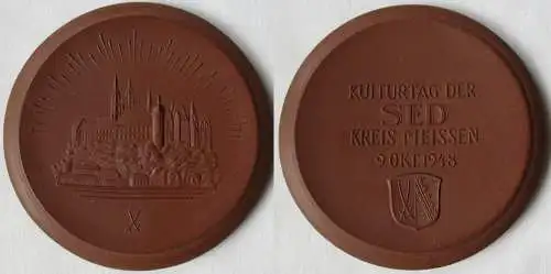 DDR Medaille Meissner Porzellan Kulturtag des SED Kreis Meißen 1948 (145043)