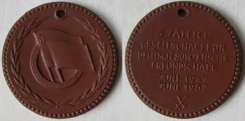 DDR Medaille Meissner Porzellan 5 Jahre DSF Juni 1947-1952 (145027)
