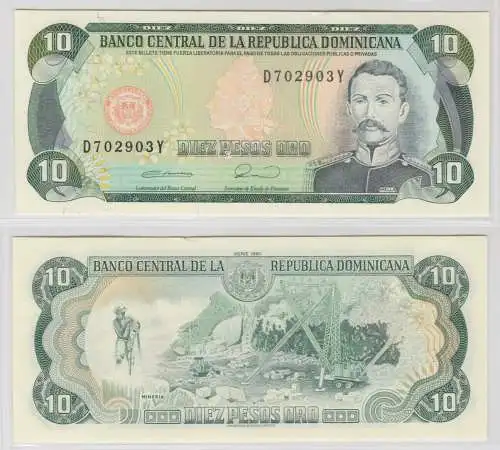 10 Pesos Oro Banknote Republica Dominicana bankfrisch UNC (138756)