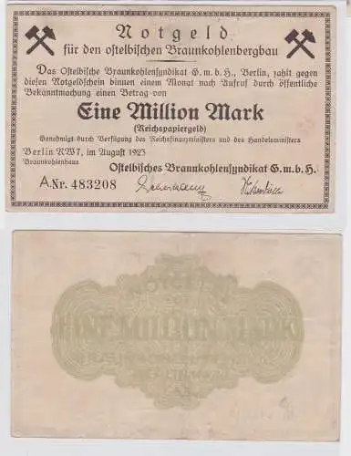 1 Million Mark Banknote Berlin Ostelbische Braunkohlensyndikat 1923 (121894)